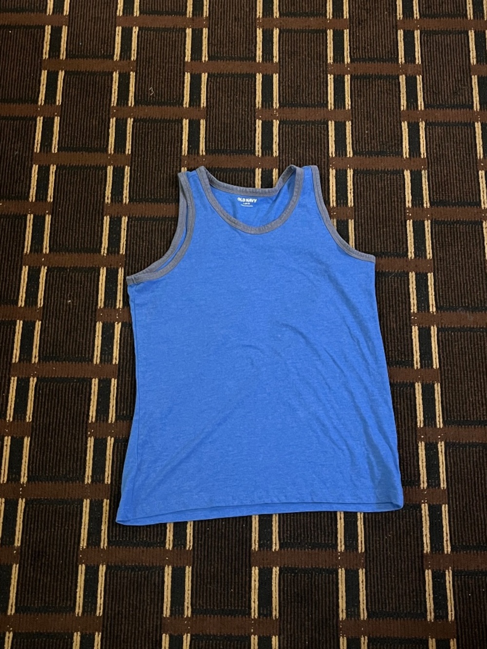 Youth kids Women’s Old Navy Blue Gray Tank Top Shirt Large L 10-12 Summer (621)